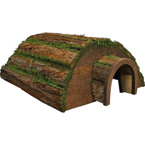Wooden Barkwood Hogitat Hedgehog House Shelter
