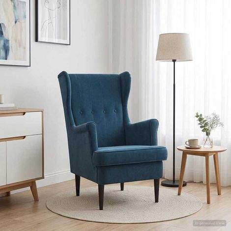 vidaXL Poltrona Blu Velluto (1/5)