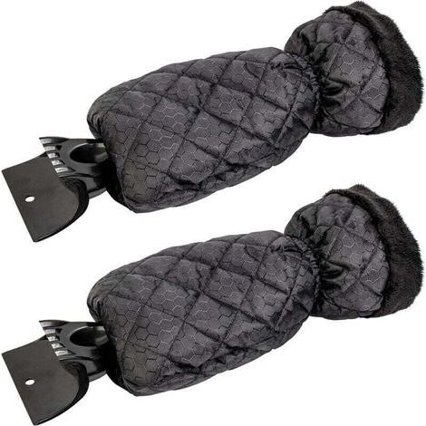 Lot de 2 Grattoirs à Glace pour Voiture - Grattoir Pare Brise Voiture Gant pour Vitres, Grattoirs à Neige avec Doublure Imperméable, Enlève la Glace et Garde Les Mains au Chaud - 2 PCS (1/4)