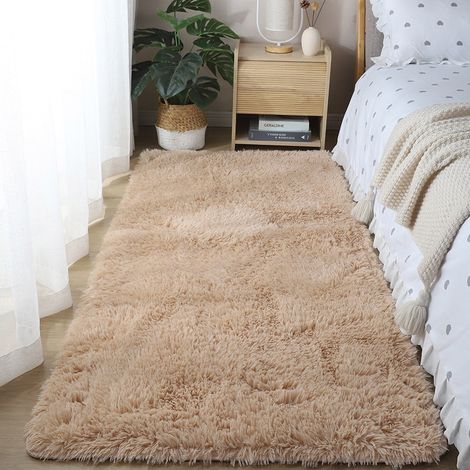 Tapis Longiligne - Tapis Moelleux Shag - Pour Chambre À Coucher Salle De Séjour Couloir - 80 x 160 cm - Kaki (1/3)