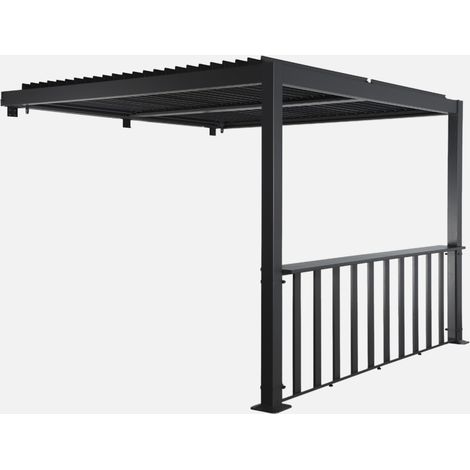 Pergola bioclimatica in alluminio addossata 3x3m + 1 bar 3m (1/5)