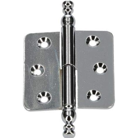 KOTARBAU Charnières décoratives 45 x 45 mm Bande de style Charnière de meubles universelle Différentes couleurs antirouille gauche / droite Robuste pratique (chrome droit) (1/5)