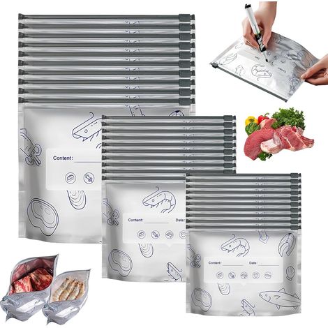 30 Pieces Reusable Freezer Bag Ziplock Bag, Strong Sealing, Long Lasting Storage, Suitable for Meat, Fruits and Vegetables (1/5)