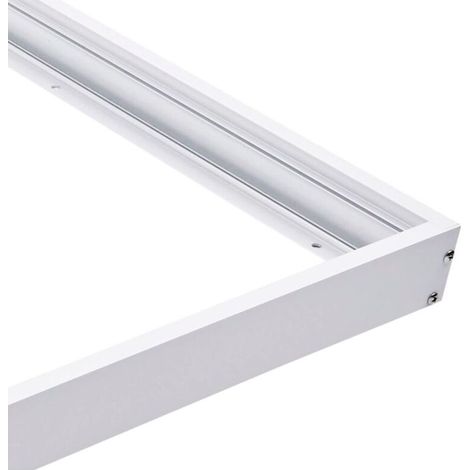 Panneau LED pour plafond 120x30cm extra plat – Cadre saillie en aluminium laqué blanc – Montage facile avec accessoires inclus