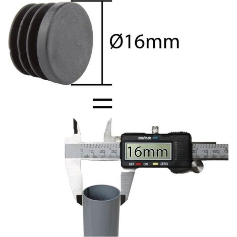 Packung mit 16 runden, laminierten Kappen - Kunststoff-Schutzkappen - Endkappen (Durchmesser 16 mm, rund) (1/5)