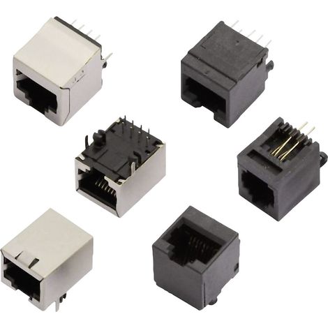 MH Connectors MHRJJ44NFRA RJ10-Einbaubuchse 2101-0100-11 Buchse, Einbau horizontal  Pole: 4P4C  Schw