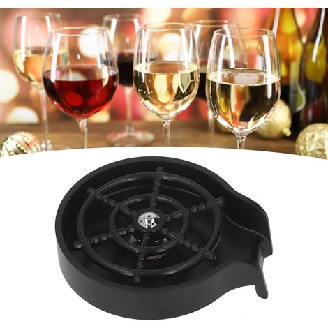 Barre de rinçage de verres haute pression pour évier, kit lave-tasses automatique avec base en ABS et tuyau de 80 cm, noir (1/5)