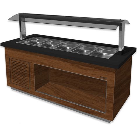 Bar à Salades - 5x GN 1/1 - 0/+10°C - R290 - 2000x880x1350 mm - SB-K 200 Noyer - Saro