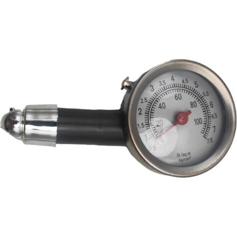 Manomètre de pression des pneus - Manomètre - 7,5 bar - Testeur de pression des pneus - 0-100 Psi - Pour voiture, vélo et mo (1/4)