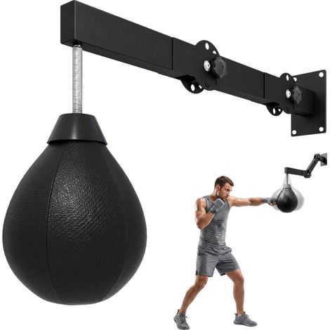 SPORTNOW Wall Mount Speed Bag, Height Adjustable Boxing Speed Bag