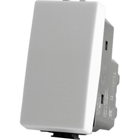 Pulsante unipolare compatibile con matix interruttore relè 10A 250V invertitore deviatore campanello bianco (1/2)