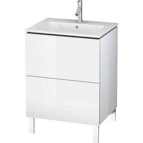 Meuble sous-vasque L-CUBE 620x481x704mm blanc brillant lack