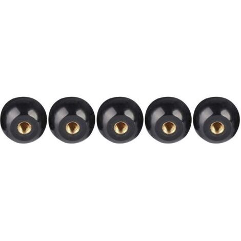 royaluxe-5 Pcs Boule Levier Bouton 40mm Diamètre M12 Filetage Femelle Noir Bakélite Boule Levier Bouton Cuivre Insérer Machine Outil De Remplacement