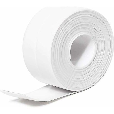 (blanc3.8cmx3.2m) Bande D'tanchit En Silicone Pour Salle De Bain, Bande D'tanchit Auto-adhsive En Pe Impermable Adapte  La Baignoire,  La Douche,