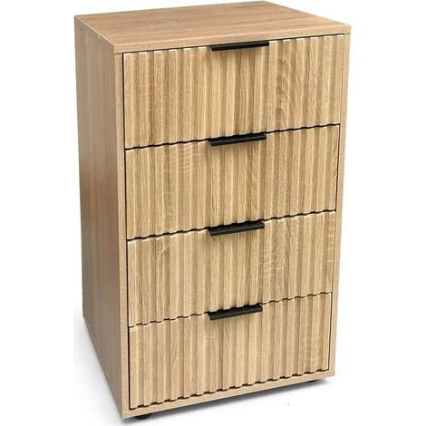 Moderne Kommode aus Holz mit 4 Schubladen, 50 x 40 x 83 cm, in Eiche