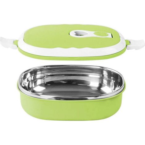 Fiambrera isotérmica de acero inoxidable (304) de 900 ml, mantiene la comida caliente o fría durante 3-4 horas, ideal para comidas de estudiantes, comidas en la oficina y excursiones. (1/4)