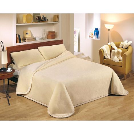 Coperta Pura Lana Merinos Singola 800gr Cober Basic Beige