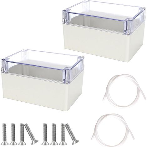 Boîtier en plastique avec couvercle transparent, boîtier vide étanche IP65, boîtier électronique, boîtier de projet, boîte de jonction, 160 x 110 x 90 mm (1/5)