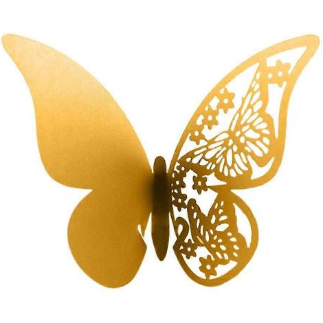 Schmetterlingshochzeit: Weingläser, Namensschilder, Tischdekoration-80pcs-Gold
