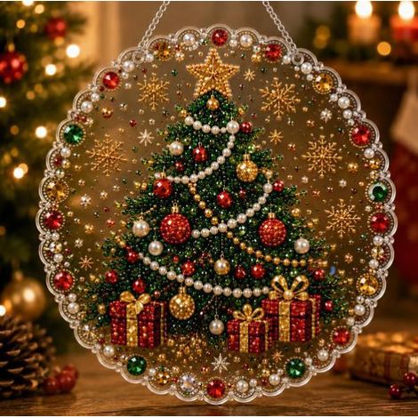 MegaHaustechnik Verwaltungs-GmbH - Kit de décoration de Noël en perles à faire soi-même - B - 20 x 20 cm