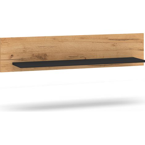 Wandregal 110cm Solal Holz und Schwarz
