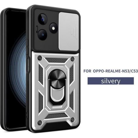 Coque Realme C53 4G Caméra arrière de protection de précision Coque de protection pour support antichoc - Argent (1/5)
