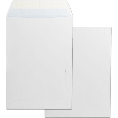 Sobres de Papel, Sobre Bolsa Papel color Blanco, Sobre Tamaño B5 176 x 250 mm, Sobre Papel con Cierre Tira de Silicona para Documentos, Envíos o Almacenaje · m-office (250 uds, 176x250mm) (1/2)