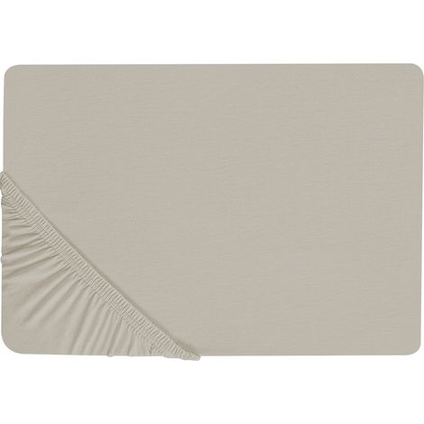 Sábana de algodón gris pardo 200 x 200 cm ajustable bordes elásticos sólido Janbu