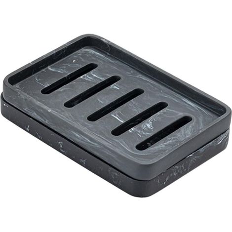 Boîte Porte Double Couche à Drainage Support et Réutilisable pour Salle de Bain Cuisine Style Marbre Imitation Résine Rangement Pratique pour Solide (1/5)