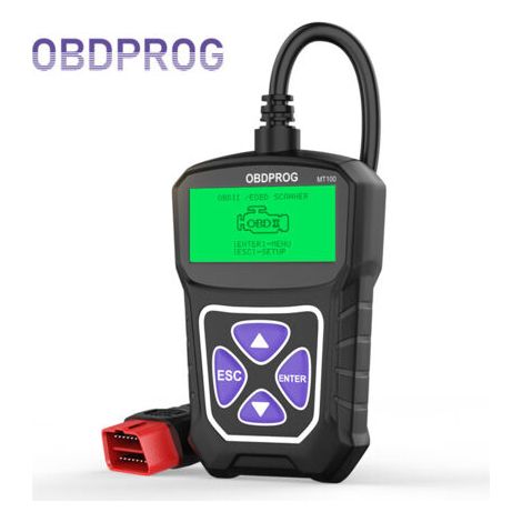 Escáner OBD2 multifunción OBDPROG MT100: lector de códigos de motor con 10 funciones de diagnóstico, visualización de datos en tiempo real y prueba I/M. Herramienta de diagnóstico automotriz multiling
