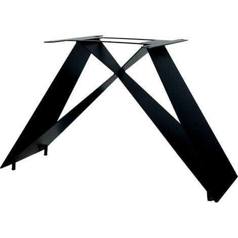 Piétement de Table en Métal Noir Mat en Croix pour Plateau de Table de 160 à 240 cm - PANGIVO (1/5)