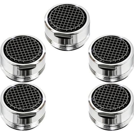 PC Mousseur Robinet M24 en Laiton Chromé - Économiseur d'Eau avec Filtre Anticalcaire - Économisez Jusqu'à 60% d'Eau et d'Énergie - Débit d'Eau 5 L/min (1/5)