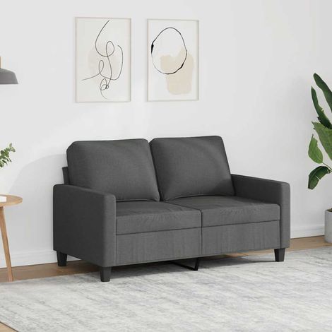 Canapé à 2 places Gris foncé 120 cm Tissu (1/5)