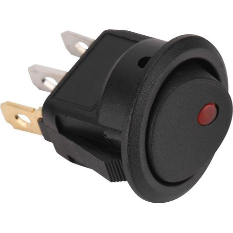 Interrupteur à Bascule, 12V Bouton Marche/Arrêt avec Voyant LED Commutateur On/Off Rond à LED Interrupteur 12V Rond pour Voiture Camion pour interrupteur SPST Lumière Rouge (1/5)