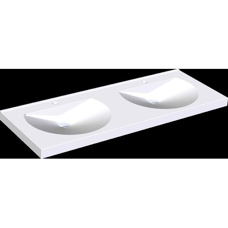 KWC Doppelwaschtisch, RONDA, MIRANIT, 1400x125x530 mm, Mulden Rund (1/2)