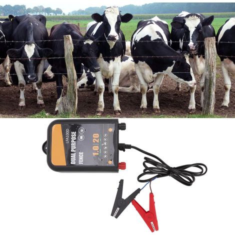 Sistema de carga eléctrica para ganado, modelo ES-2000, ABS, negro, autonomía de 20 km, para vacas y cabras, fácil instalación, CA/CC 100–240 V (1/5)