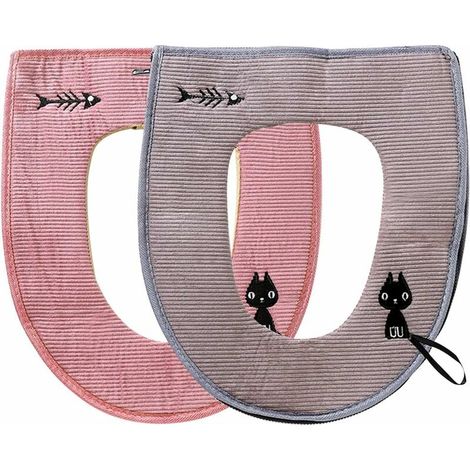 Abattant pour WC，Housse de Siège de Toilette, Coussin de Siège de Toilette Siège de Toilette en Tissu Chaud Protection Warmer