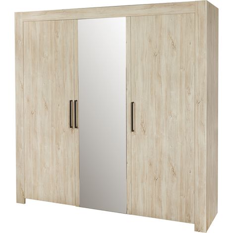 Armoire adulte contemporaine 210 cm chêne clair Venisio (1/5)