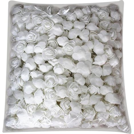 500 têtes de roses artificielles en mousse PE pour la décoration intérieureblanc