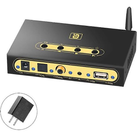 Décodeur Audio DA720 5.1CH avec Bluetooth, Fibre Optique, Coaxial - Prise US (1/4)