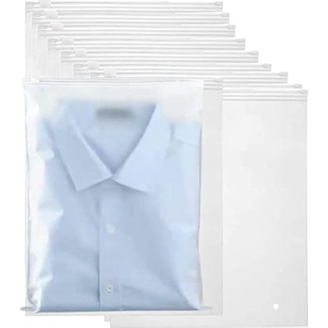 Lot de 100 sacs à fermeture éclair givrée pour vêtements, 25x35 cm, sacs de rangement refermables en plastique pour vêtements, sacs d'hôpital, sacs de maternité, les voyages, l'hôpital (1/5)