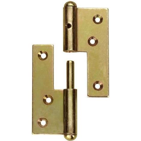 Cerniere sfilabili destra 80 mm. - zincate giallo - 1 pz.