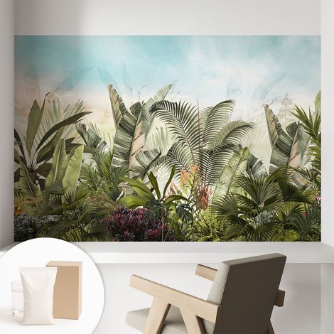 Carta Da Parati Con Design Moderno - Per Rinnovamento Rapido - Non-Woven - Per Interni Moderni Paradiso tropicale 104x70 cm (1/5)