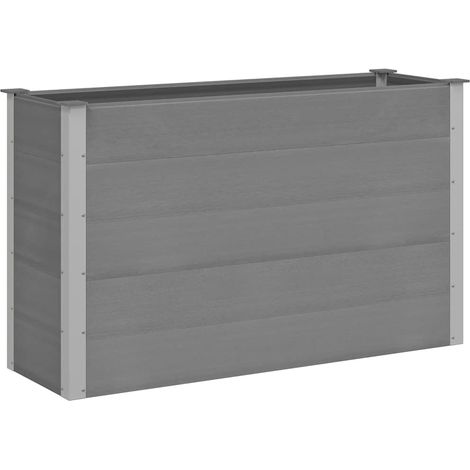 Jardinière Bac A Fleur  Lit surélevé de jardin WPC 150x50x91 cm Gris 69935 (1/5)