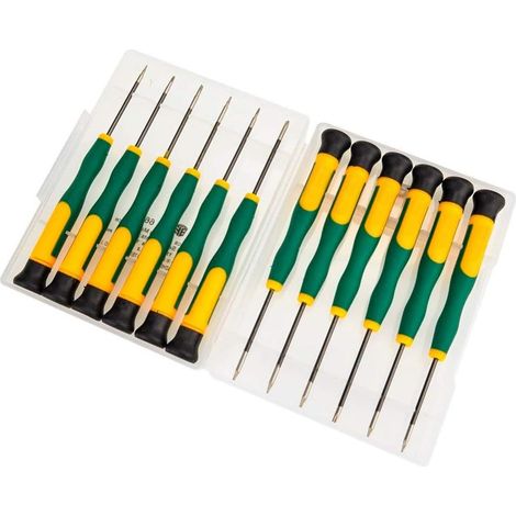 Set de 12 Tournevis magnétiques pour réparations électronique: iPhone, iPad, Macbook Pro/Air, Pc Portables, Smartphones (Samsung/Xiaomi/Huawei), Tablettes