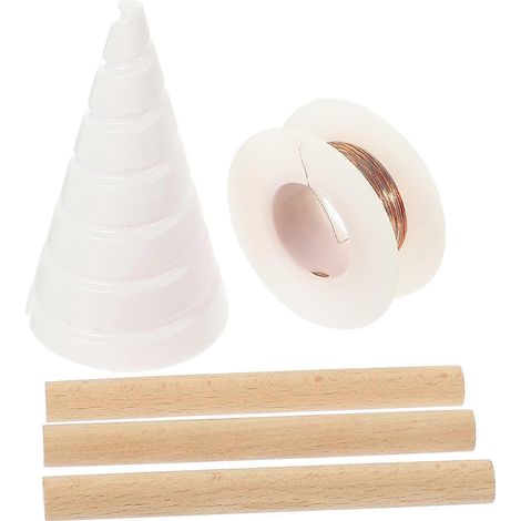 1 kit d'antenne de jardinage en fil de cuivre avec outil de bobinage et tiges-5x5x9.2cm (1/4)