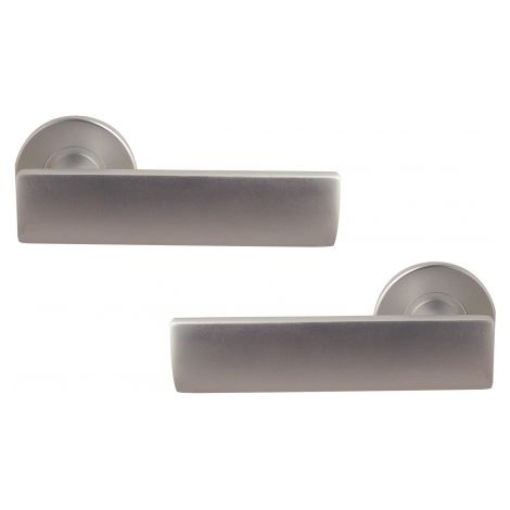 Ouvre&Déco – 2 poignées sur rosace NORMA sans trou, aluminium argent anodisé