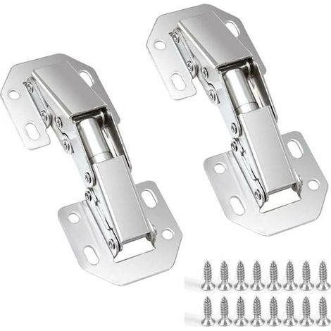 Charnières à Fermeture, 4pcs Charniere Porte Placard 90 Degré Charniere Invisible Meuble pour Porte Armoire Placard de Cuisine 77mm, (1/5)