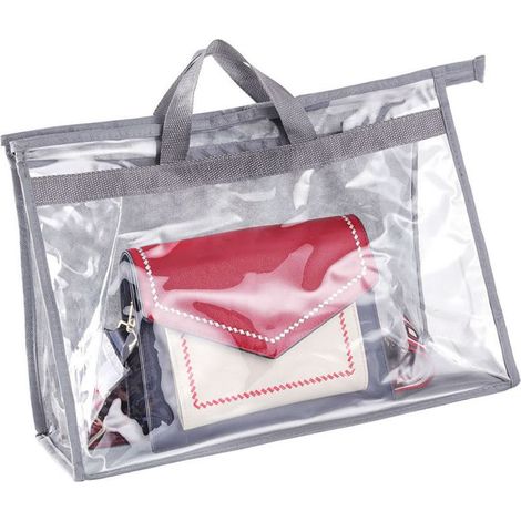 Sac de Protection PVC Transparent Organisateur de Sacs à Main avec Fermeture et Poignée [Housse Anti-Poussière pour Closet] (1/5)