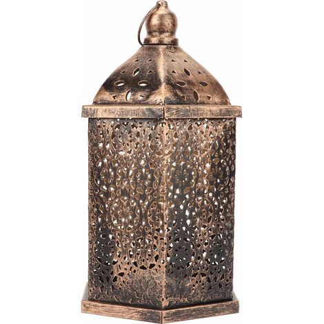 Lanterne suspendue d'extérieur en fer de style rétro, décoration pour jardin ou terrasse. (1/5)